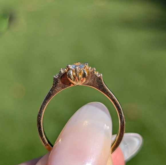 14K Yellow Gold Diamond Engagement Ring - Picture 6 of 9